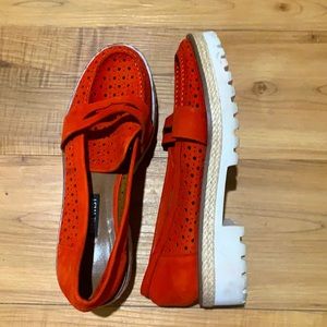 Nine West red lugsole loafers